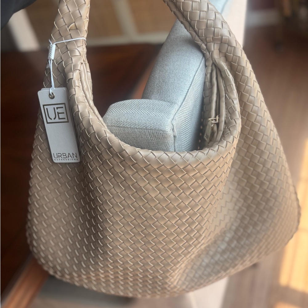 Urban Expressions Tan Hobo Bag with Textured Design